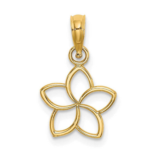 Image of 10k Yellow Gold Cut Out Flower Pendant