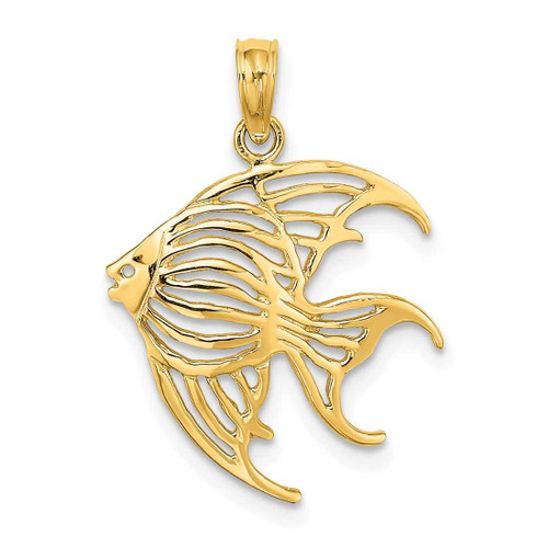 Image of 10k Yellow Gold Cut-Out Angelfish Pendant