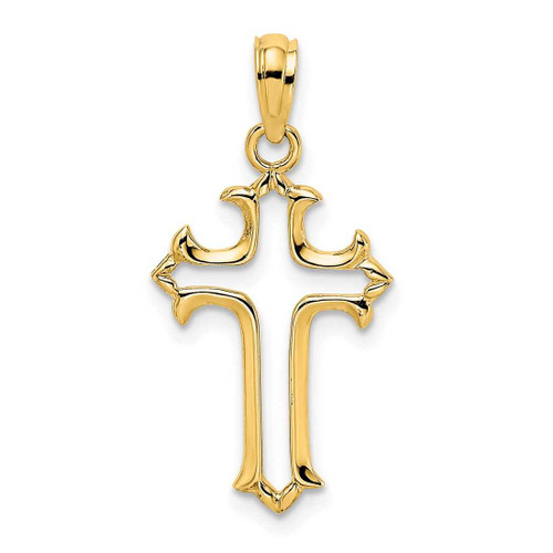Image of 10K Yellow Gold Cut-Out Cross Pendant