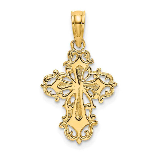 Image of 10K Yellow Gold Cut-Out Delicate Cross Pendant