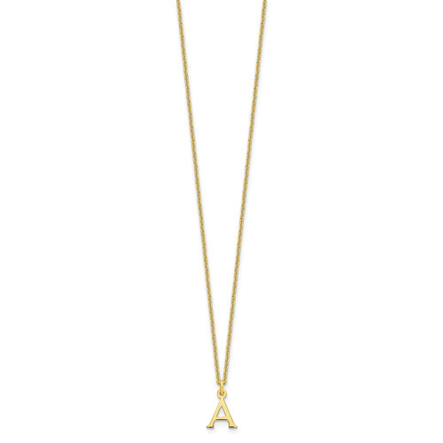 Image of 10K Yellow Gold Cutout Letter A Initial Necklace