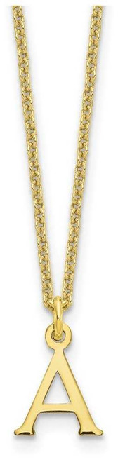 Image of 10K Yellow Gold Cutout Letter A Initial Necklace