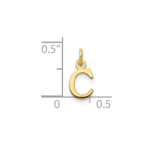 Image of 10K Yellow Gold Cutout Letter C Initial Charm