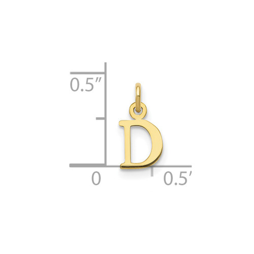 Image of 10K Yellow Gold Cutout Letter D Initial Charm