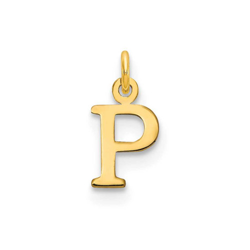 Image of 10K Yellow Gold Cutout Letter P Initial Charm