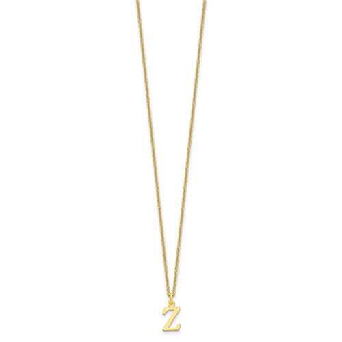 10K Yellow Gold Cutout Letter Z Initial Necklace