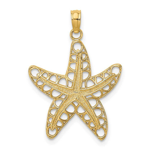 Image of 10K Yellow Gold Cut-Out Starfish Pendant