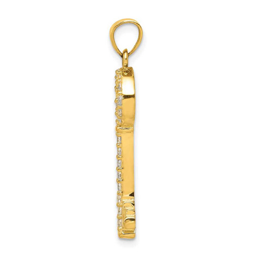 Image of 10k Yellow Gold CZ Key Pendant 10C906