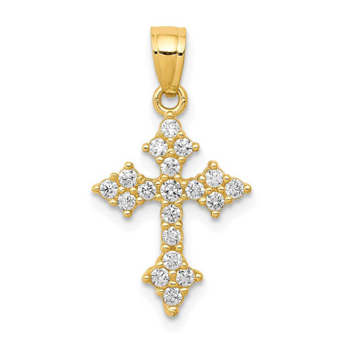 Image of 10k Yellow Gold CZ Passion Cross Pendant