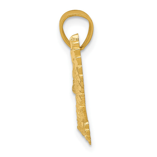 10K Yellow Gold Diamond-cut Eagle Pendant