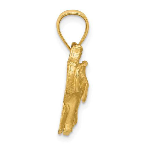 Image of 10K Yellow Gold Diamond-cut Elephant Pendant
