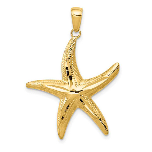 Image of 10K Yellow Gold Diamond-cut Starfish Pendant