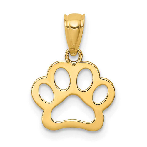 Image of 10K Yellow Gold Dog Paw Pendant