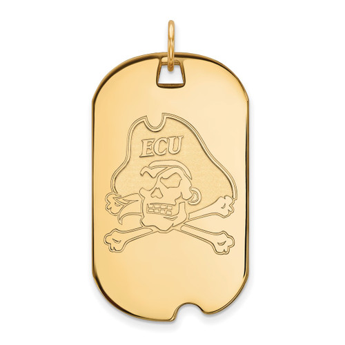 10K Yellow Gold East Carolina University Large Dog Tag by LogoArt