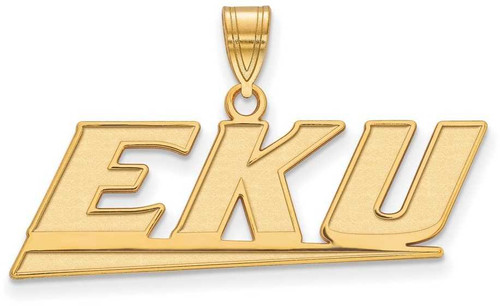 Image of 10K Yellow Gold Eastern Kentucky University Medium Pendant by LogoArt