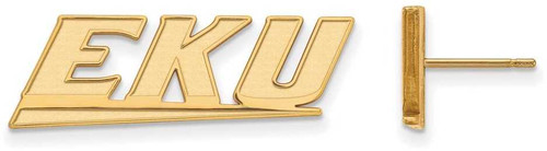 Image of 10K Yellow Gold Eastern Kentucky University Small Post Earrings by LogoArt