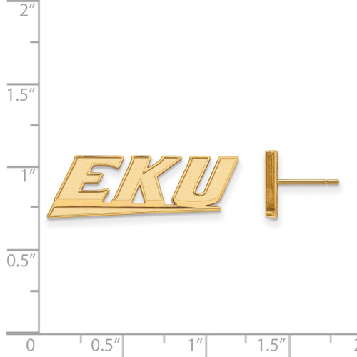 10K Yellow Gold Eastern Kentucky University Small Post Earrings by LogoArt