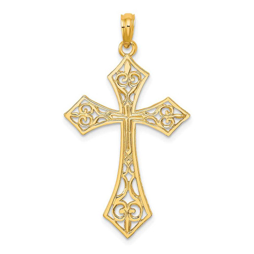 Image of 10K Yellow Gold Filigree Cross Pendant