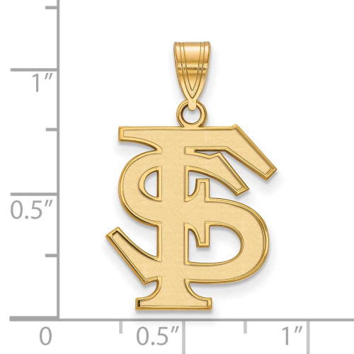 Image of 10K Yellow Gold Florida State University Large Pendant by LogoArt (1Y004FSU)