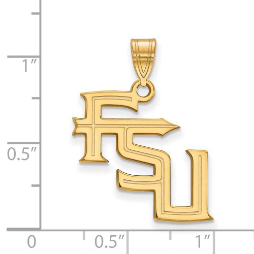 Image of 10K Yellow Gold Florida State University Large Pendant by LogoArt (1Y061FSU)