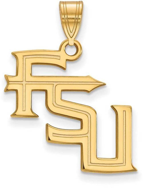 Image of 10K Yellow Gold Florida State University Large Pendant by LogoArt (1Y061FSU)