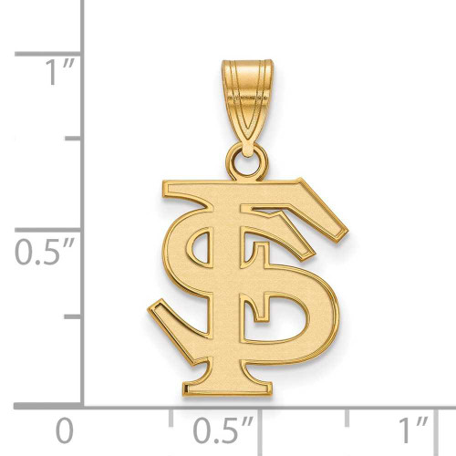 Image of 10K Yellow Gold Florida State University Medium Pendant by LogoArt (1Y003FSU)