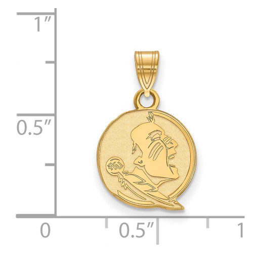 Image of 10K Yellow Gold Florida State University Small Pendant by LogoArt (1Y044FSU)