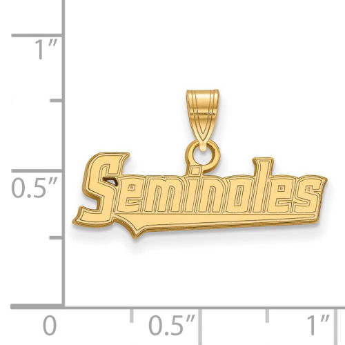 Image of 10K Yellow Gold Florida State University Small Pendant by LogoArt (1Y074FSU)