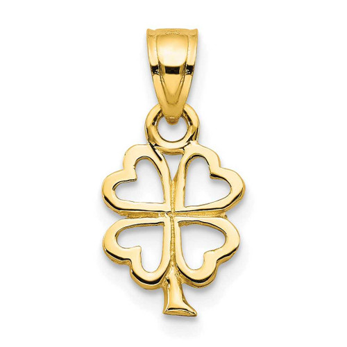 Image of 10K Yellow Gold Four Leaf Clover Pendant