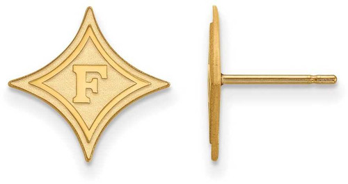 Image of 10K Yellow Gold Furman University Small Post Earrings by LogoArt