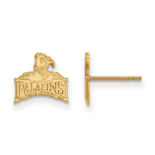 10K Yellow Gold Furman University X-Small Post Earrings by LogoArt (1Y020FUU)