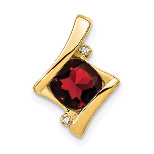 Image of 10K Yellow Gold Garnet and Diamond Pendant