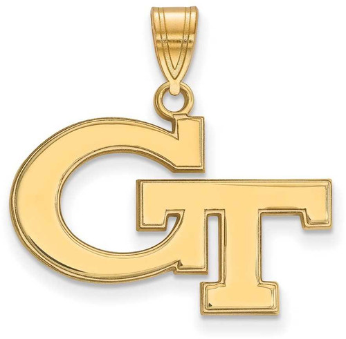 Image of 10K Yellow Gold Georgia Institute of Technology Medium Pendant LogoArt (1Y003GT)
