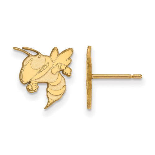 10K Yellow Gold Georgia Institute of Technology Sm Post Earrings LogoArt 1Y048GT