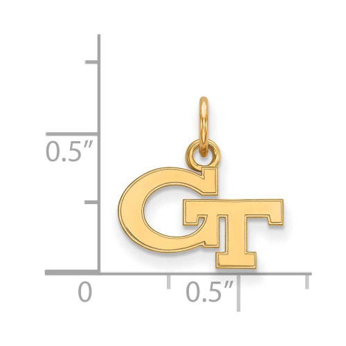 Image of 10K Yellow Gold Georgia Institute of Technology X-Small Pendant LogoArt 1Y001GT