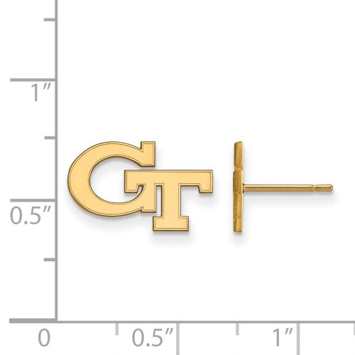Image of 10K Yellow Gold Georgia Institute of Technology X-Small Post Earrings by LogoArt