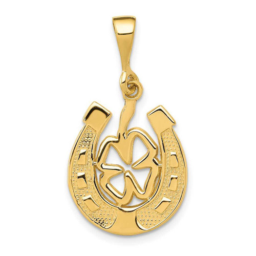 Image of 10K Yellow Gold Good Luck Clover Pendant