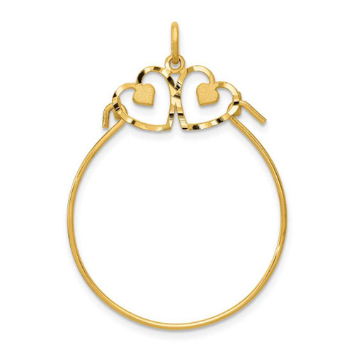 Image of 10K Yellow Gold Heart Charm Holder Pendant
