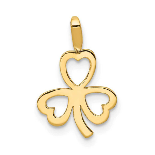 Image of 10K Yellow Gold Heart Clover Charm