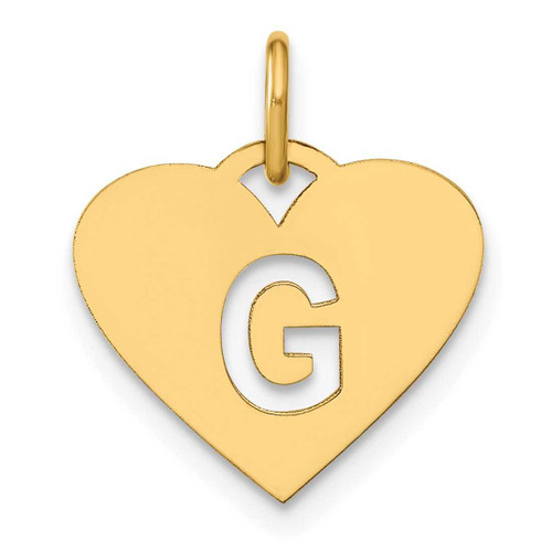Image of 10K Yellow Gold Heart Letter G Initial Charm