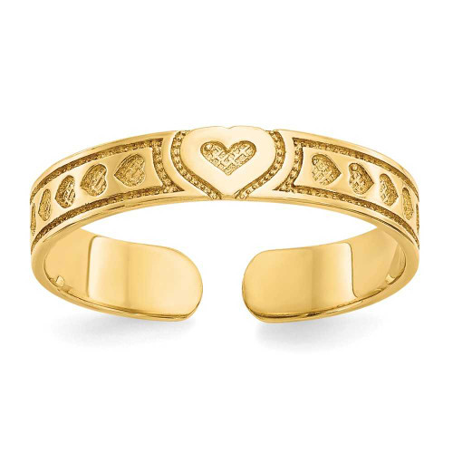 Image of 10K Yellow Gold Heart Toe Ring