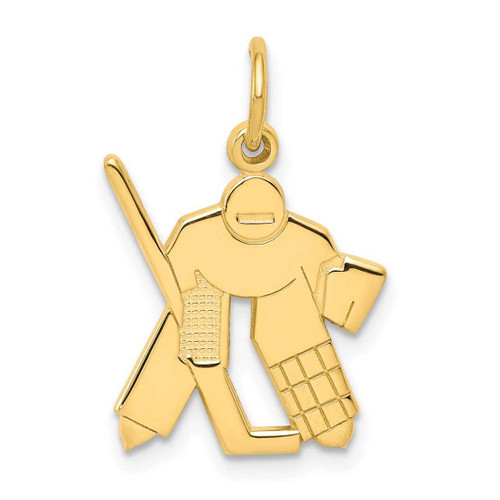 Image of 10K Yellow Gold Hockey Goalie Charm 10C183