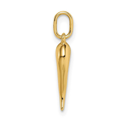 Image of 10K Yellow Gold Hollow Italian Horn Pendant 10K6390