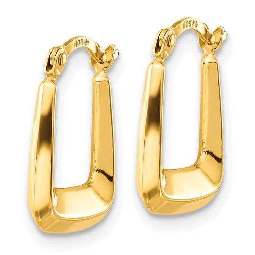 Image of 15mm 10k Yellow Gold Hollow Squared Hollow Hoop Earrings