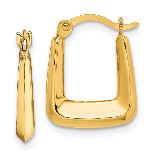 Image of 15mm 10k Yellow Gold Hollow Squared Hollow Hoop Earrings