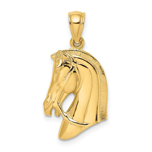 Image of 10K Yellow Gold Horse Head w/Short Mane Pendant