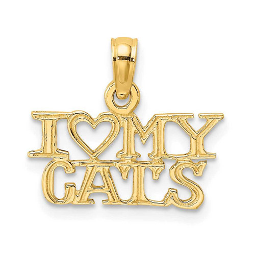 Image of 10K Yellow Gold I HEART MY CATS Pendant