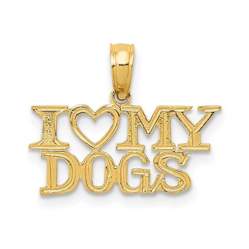 Image of 10k Yellow Gold I Heart My Dogs Pendant