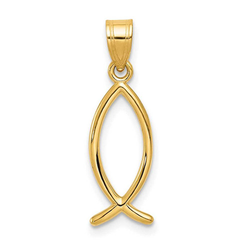 Image of 10K Yellow Gold Ichthus Fish Pendant 10XR452