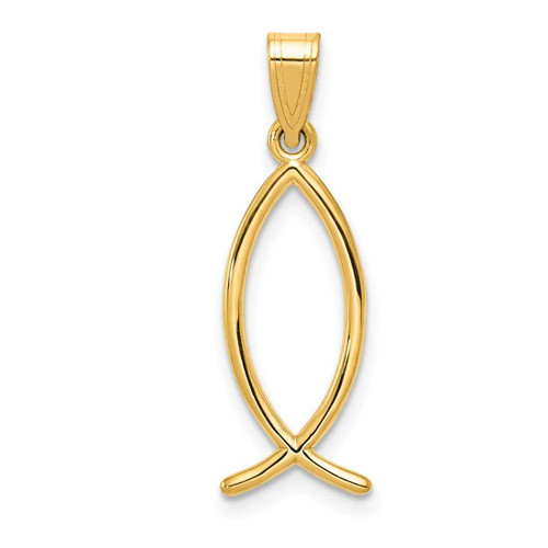 Image of 10K Yellow Gold Ichthus Fish Pendant 10XR453